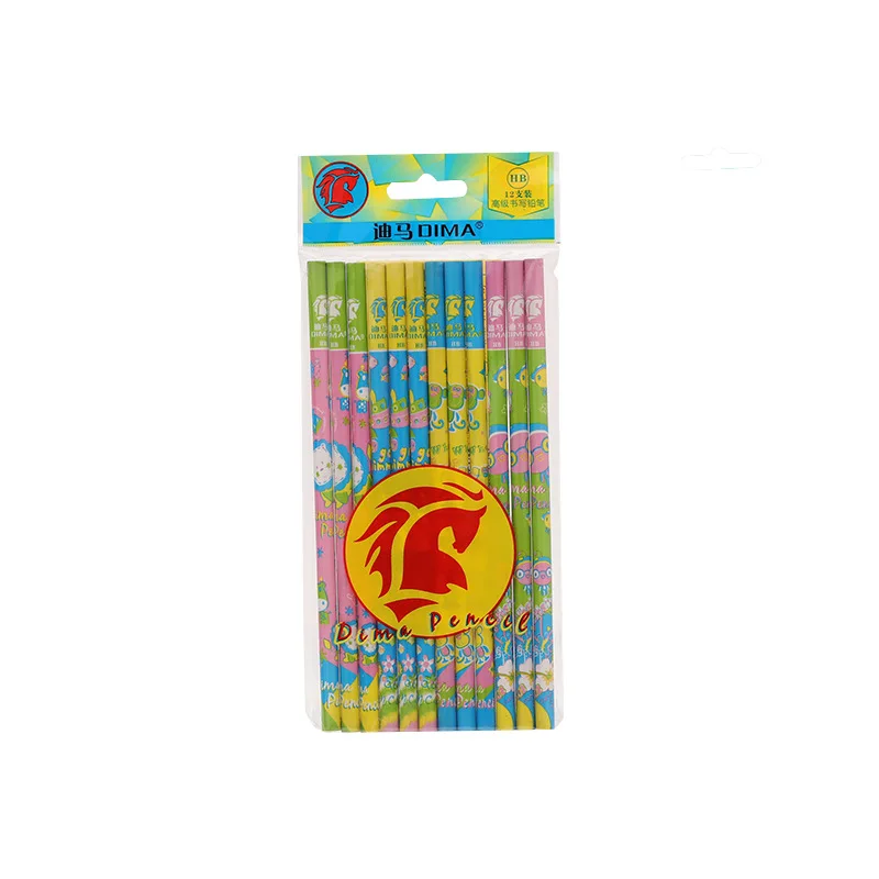

12pcs Cute Cartoon Wood Pencils for Kids School Items Stationery Accessories for Writing Drawing Kids Prizes Gift Wooden Pencil