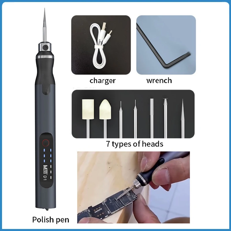 

Ручка шлифовальная D1 PCB USB для создания следов фотографий, умная зарядка, полировка, резка, сверление, разборка, инструменты для резки