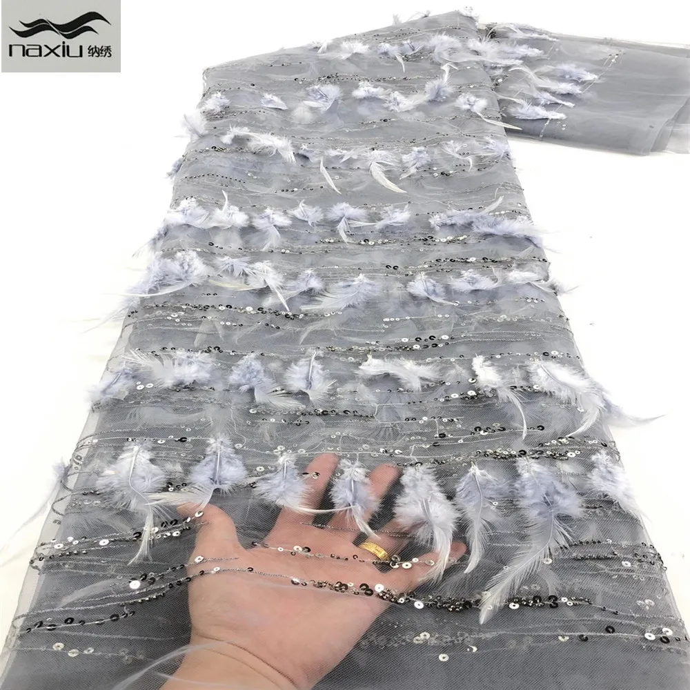 

Madison Embroidered 3D Feather African Lace Fabric French Tulle Mesh Lace Fabric for Wedding Sewing Elegant Nigerian Net Lace