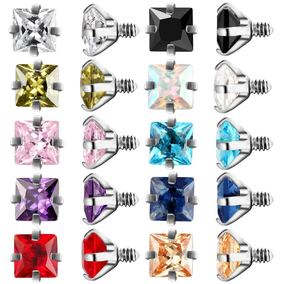 

10 Colors Zircon Balls 1.0mm Internally Threaded Screw Ball for Labret Horseshoe Circular Curved Barbell Bananabell Body Jewelry