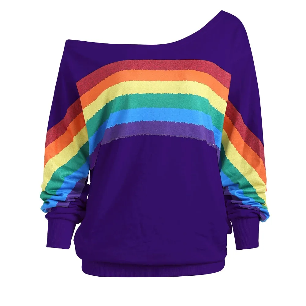 ZOGAA 2021 Rainbow Print Hoodies Women Long Sleeve Pullover Sweatshirt Loose Print Oversized Hoodie Sweatshirts Bluza Para Mujer