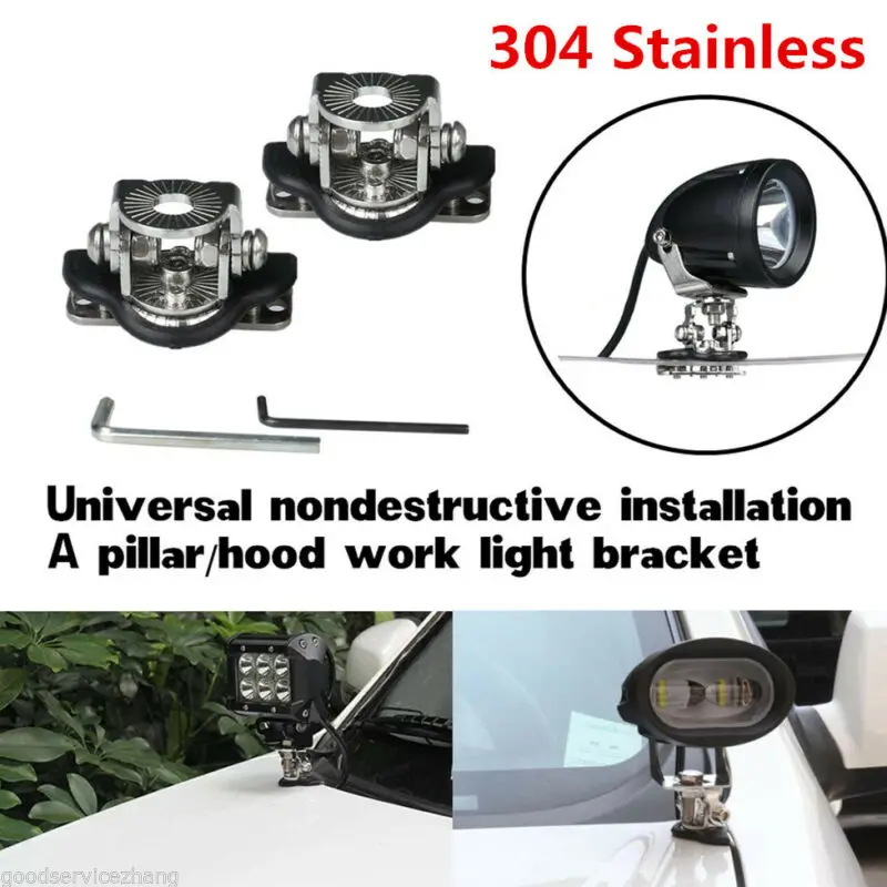 Universal 2x A Pillar Hood Led Work Light bar Mount Bracket Clamp Holder Offroad | Автомобили и мотоциклы