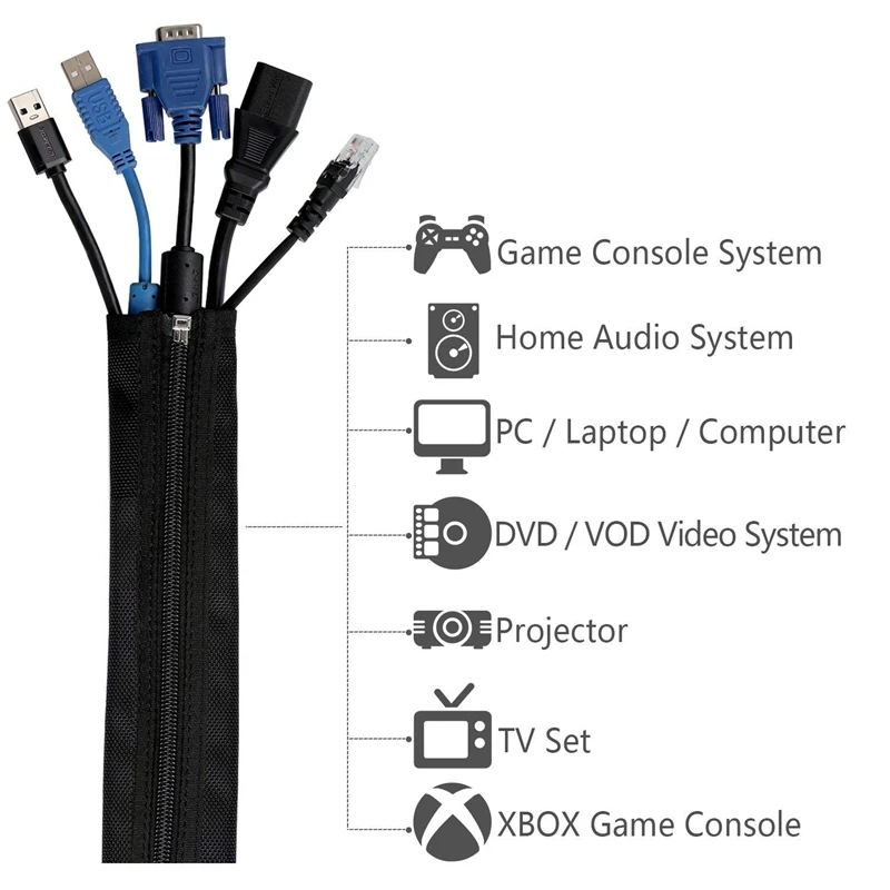 Рукав для управления кабелями неопреновый органайзер кабелей избегайте