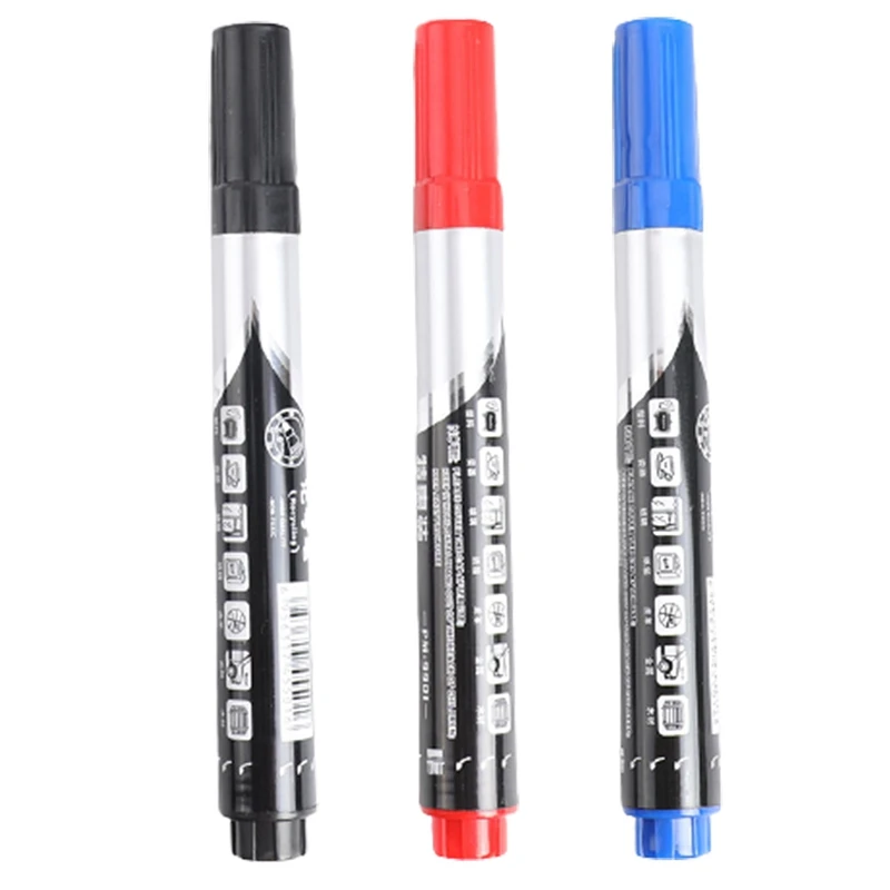 

Marker Pen, Oil-based Non-erasable Ink Pen, 3 Colors, About 13.6cm In Length, Plastic Student Office Supplies 2021 New Hot 1PC