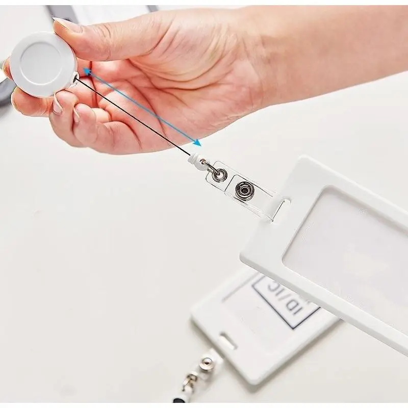 Белый Цвет сотрудников персонал работает держатель для карт с выдвижной катушка