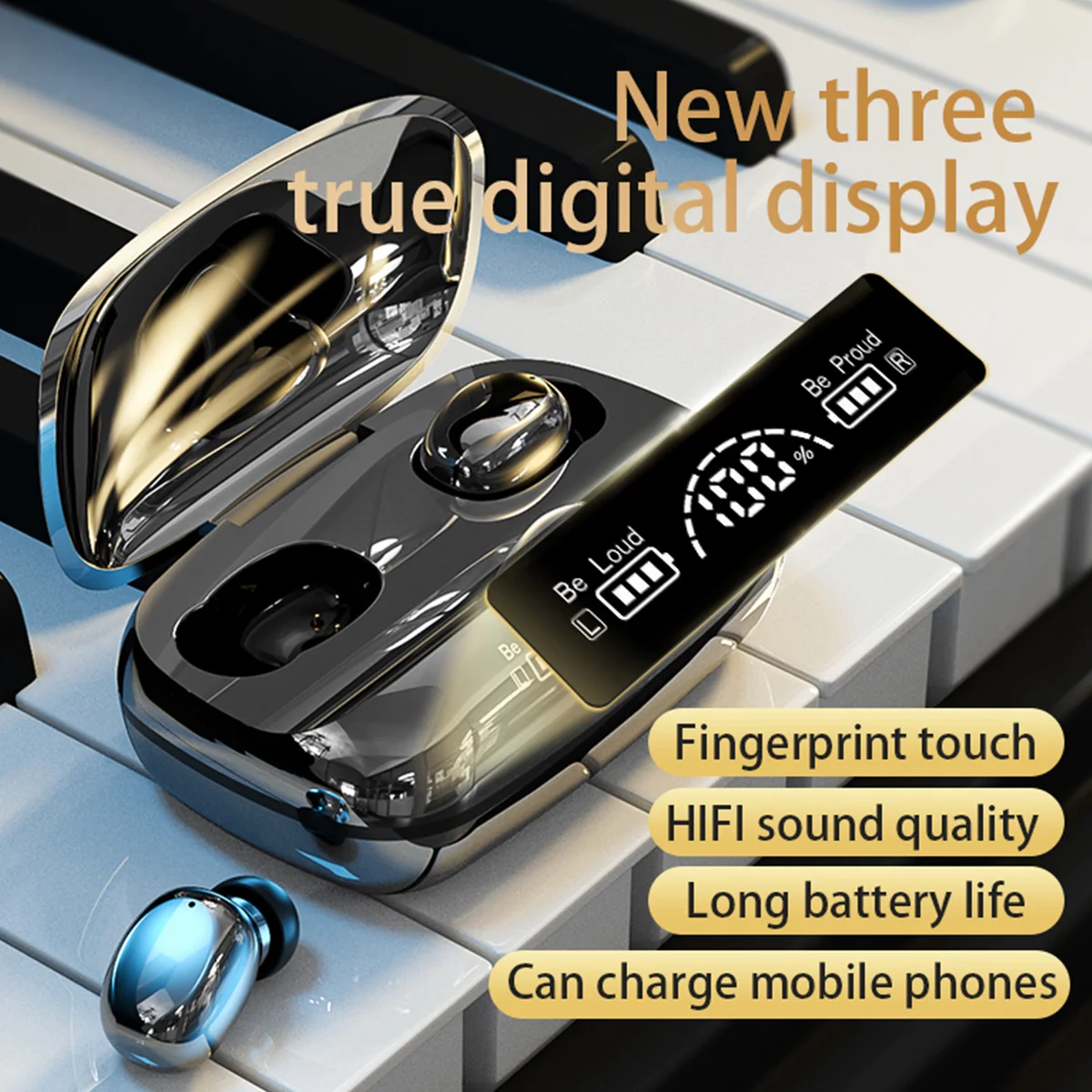 

Wireless Earbuds TG03 Bluetooth 5.2 Earphones HiFi Stereo Sound Bluetooth Headset w/1200mAh Charging Case CVC8 Noise Cancelling