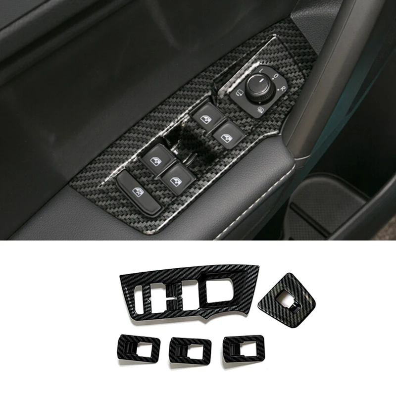 

For Seat Tarraco 2018 2019 2020 ABS Carbon fiber Car inner door Bowl protector frame Cover Trim Accessories Styling 4pcs