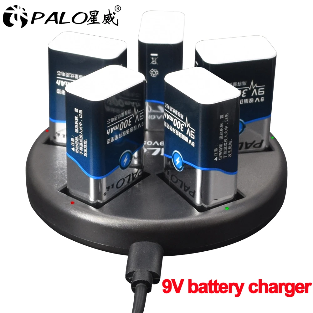 

9V 6F22 Smart Usb 9 Volt Rechargeable Battery Charger for 9V Nimh Nicd Ni-Mh Ni-Cd Lithium Li-ion Li ion Rechargeable Batteries