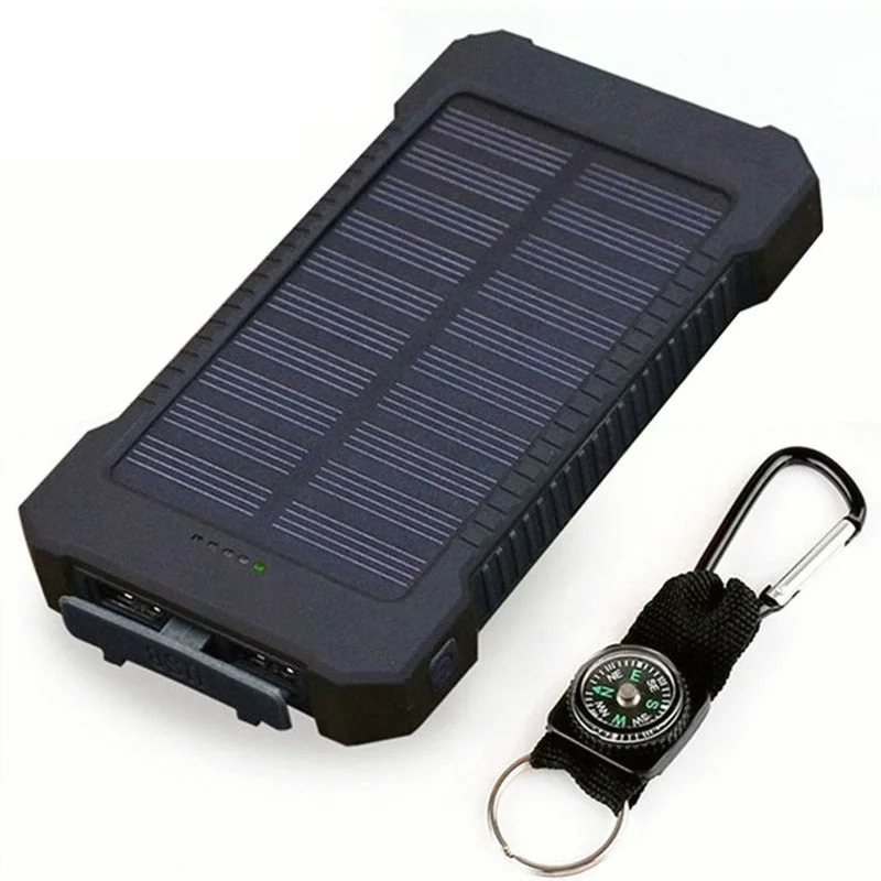 

20000mAh Portable External Battery Power bank LED SOS Flashlight FAST Charging Solar Powerbank For smart Mobile Phone