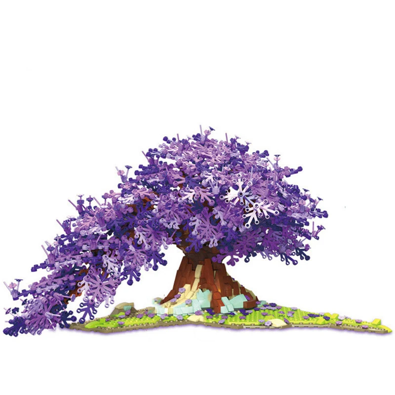

2020 City Series Wisteria Flowers Street Cartoon Creative Street View Building Blocks Bricks Baby Toys Children Gift