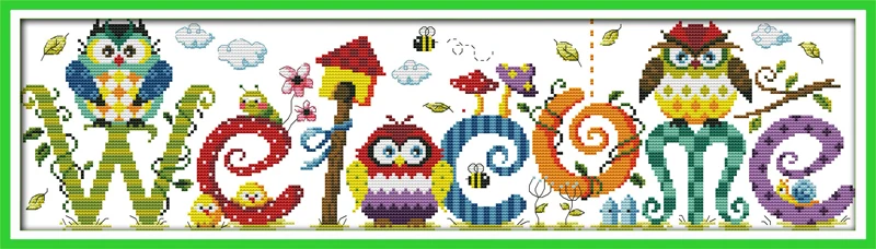 Набор для вышивки картин Сова приветственная карта | Дом и сад