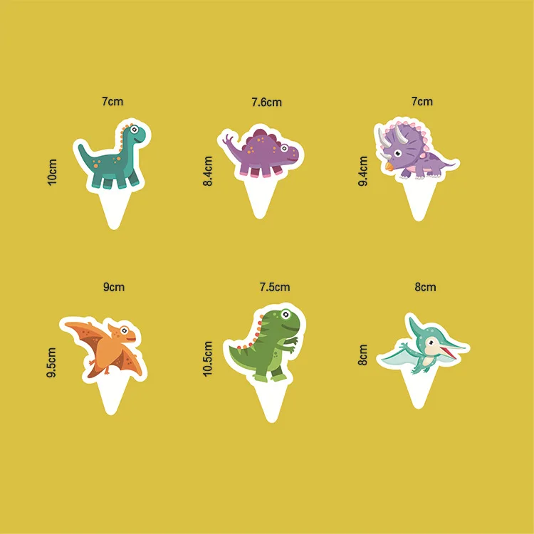 Новые инструменты для украшения тортов 12 шт. мультяшный динозавр узор топпер