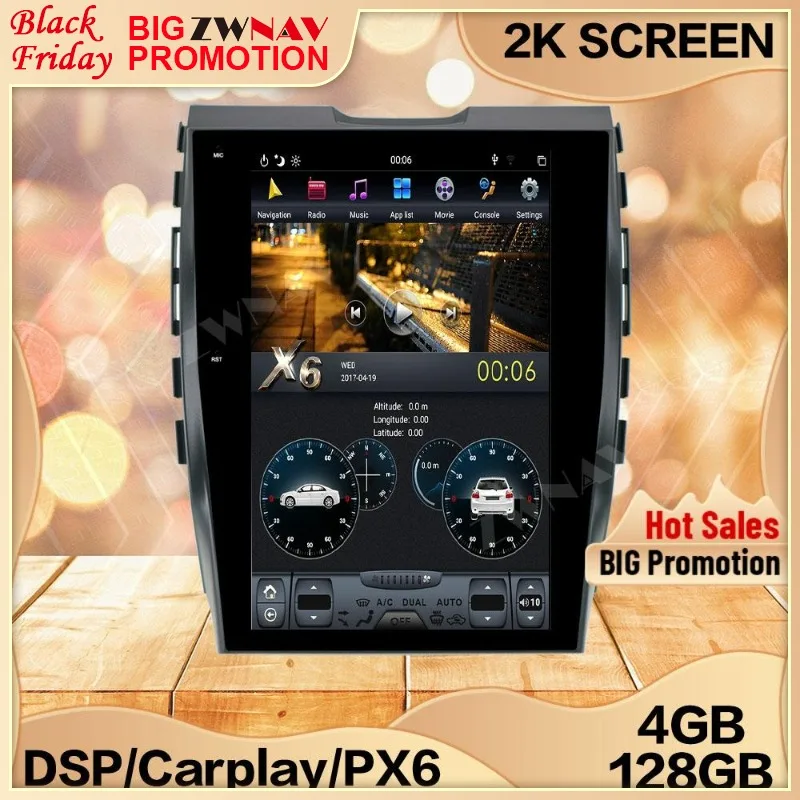 

4+128G Tesla Screen For 2015 2016 2017 2018 2019 Ford EDGE Android Unit Car Multimedia Player GPS Audio Radio Stereo