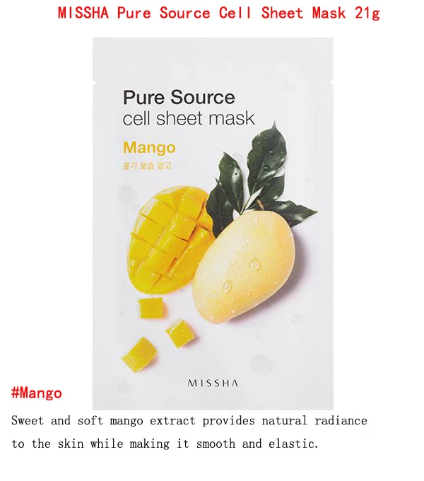 Mango JM раствор маска для лица 1 шт. MISSHA чистый источник клеток маска уход за кожей Гиалуроновая кислота Витаминная ампула SOS маска для лица корейская косметика - Цвет: Mango