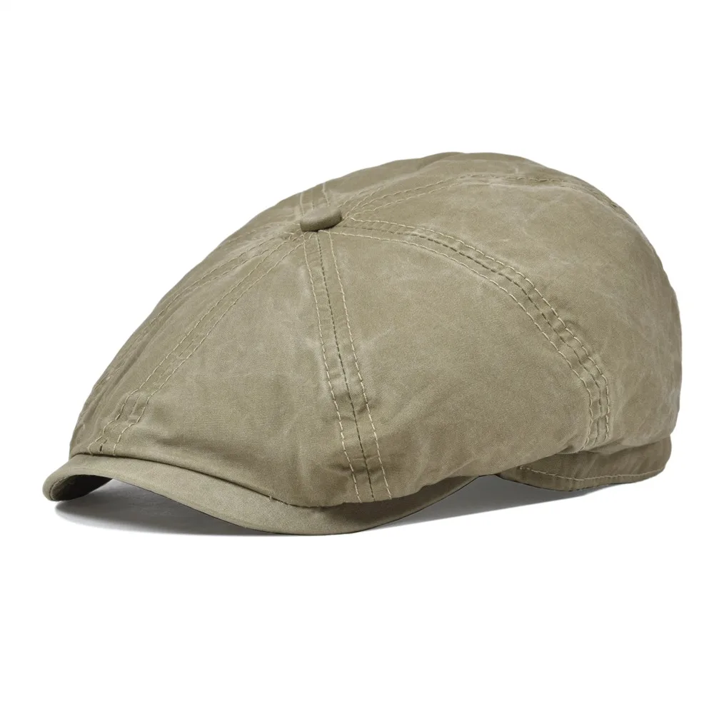 VOBOOM Washed Cotton Newsboy Cap Mens Womens Octangle Gatsby Hat for Summer Autumn Female Girl 160 |