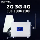Усилитель сотовой связи 900 1800 2100 МГц, трехдиапазонный усилитель мобильного сигнала 2G 3G 4G LTE, репитер сотовой связи GSM DCS WCDMA Set HWATEL
