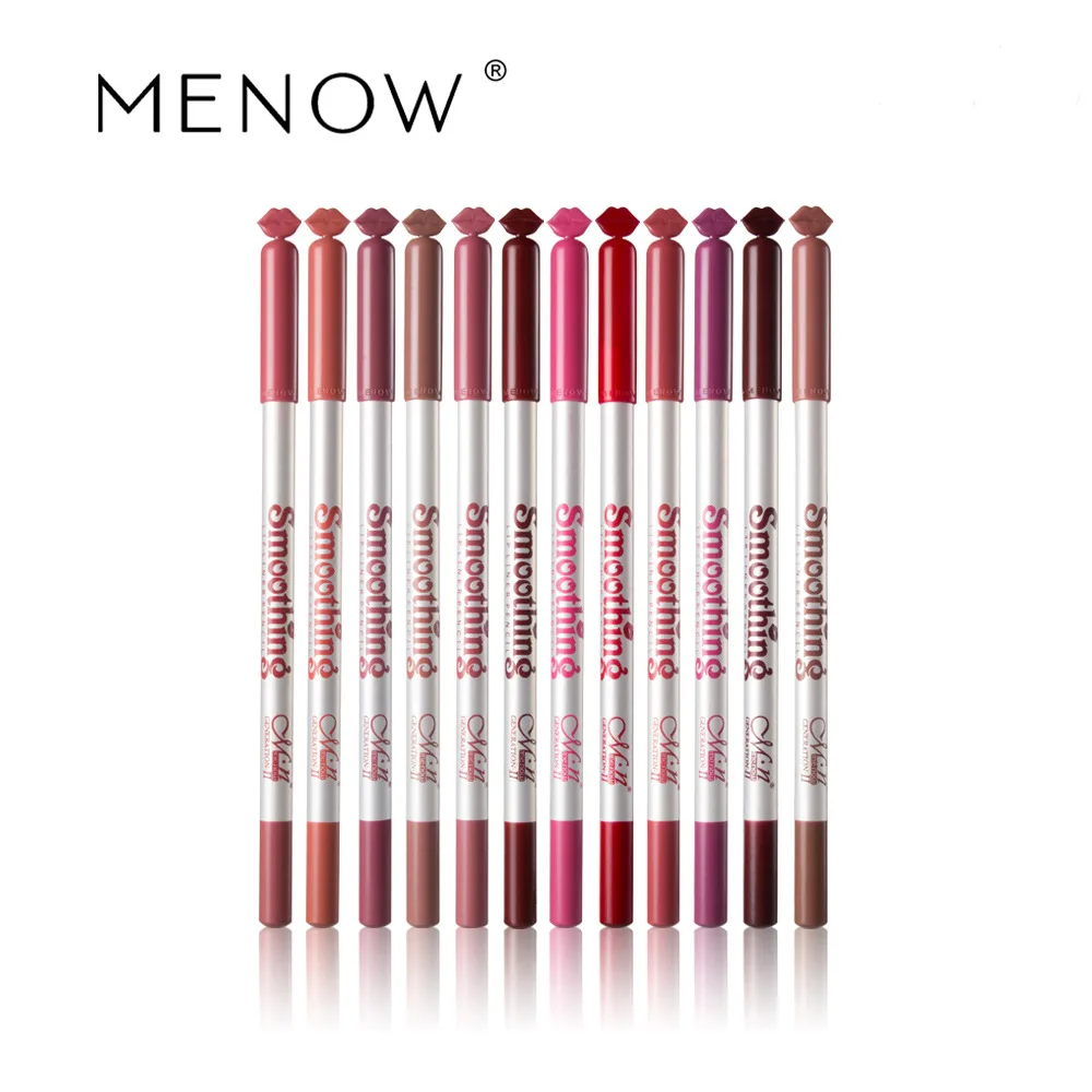 Menow/ Mellow Makeup P124 Lip Liner 12 Color Mixed Color Waterproof Lipstick Pen Cosmetics Trade