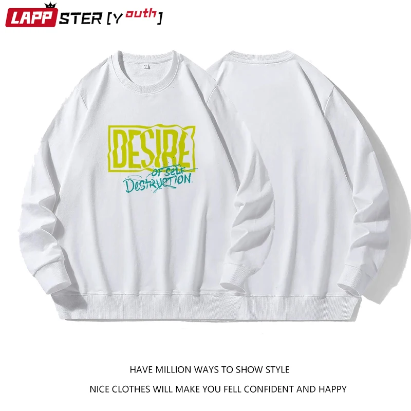 

LAPPSTER-Youth Men Black Oversized Hoodie 2022 Mens Korean Fashion Casual Sweatshirts Man Japanese Streetwear Hoodies Plus Size