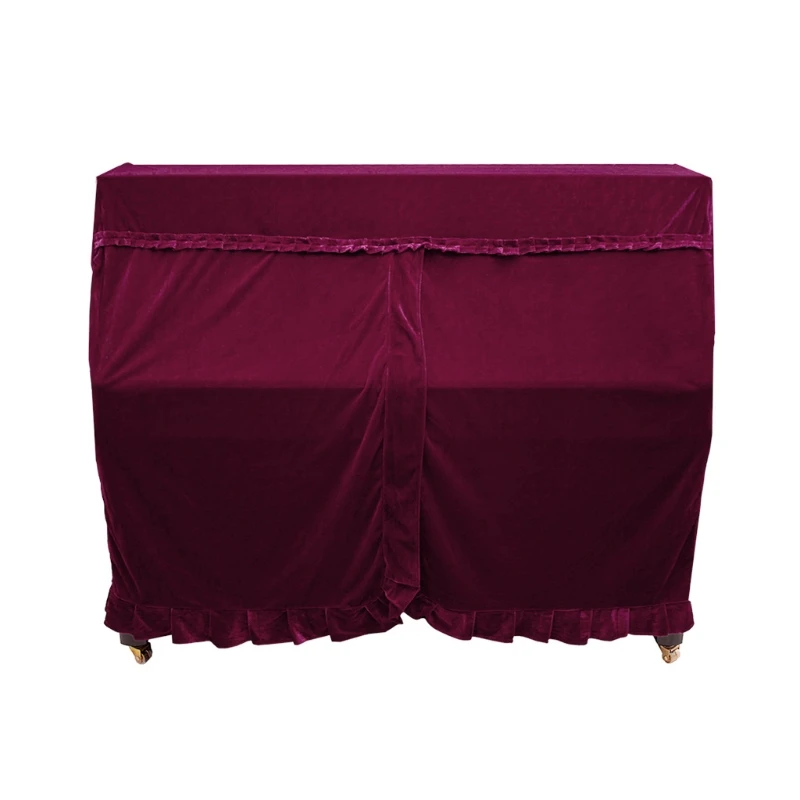 

High Quality Full Practical Piano Cover pleuche Decorated Dust with Macrame for Universal Upright Vertical Piano hot