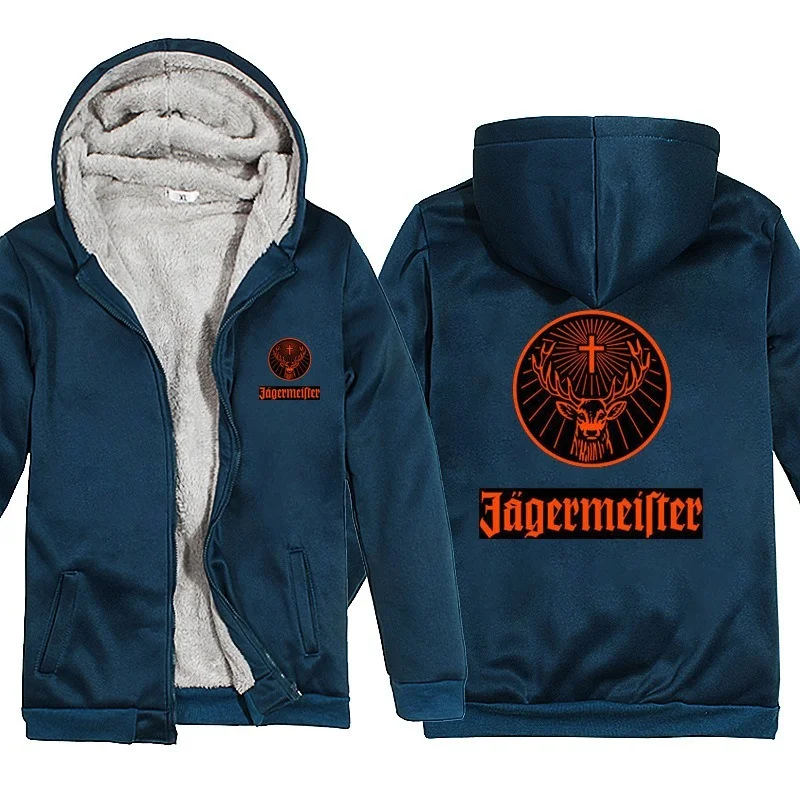 

2021 Jagermeister Hoodies Men Fashion Coat Pullover Fleece Liner Jacket Sweatshirts Hoody winter thick jacket coat