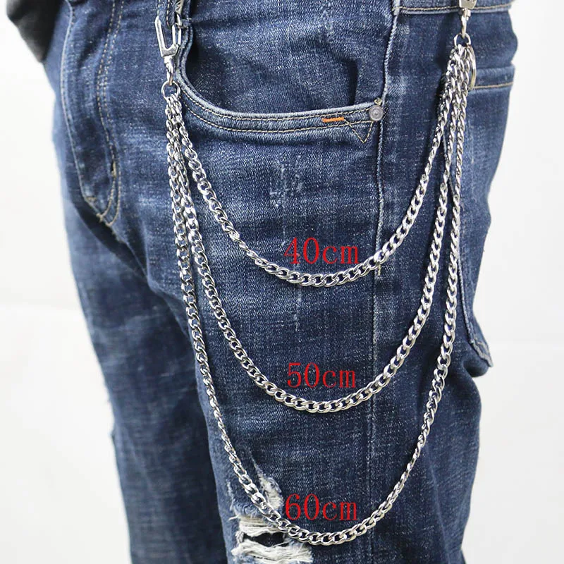 More Than 20 Styles DIY Chain Stainless Steel Long Metal Wallet Leash Pant Jean Keychain Ring Clip Men's Hip Hop Jewelry | Украшения и