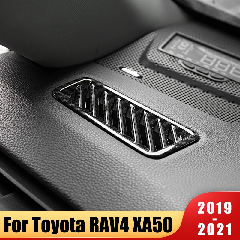 

ABS Chrome Car Dashboard Air Outlet Vent Frame Trim Cover Sticker For Toyota RAV4 RAV 4 2019 2020 2021 XA50 Car Accessories
