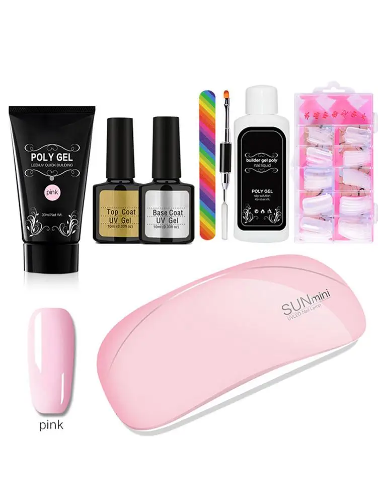 Гель-лак для ногтей стартовый набор с базовым верхним покрытием УФ-гель