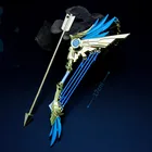 Модель игрушечного брелка из сплава коллекция для подарков Genshin ударопрочный меч Аниме Костюм значок оружие Hutao Klee Zhongli Eula Venti