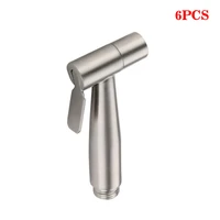 6pieces stainless steel bathroom sprayer toilet heat resistant hand held shattaf high pressure bidet nozzle
