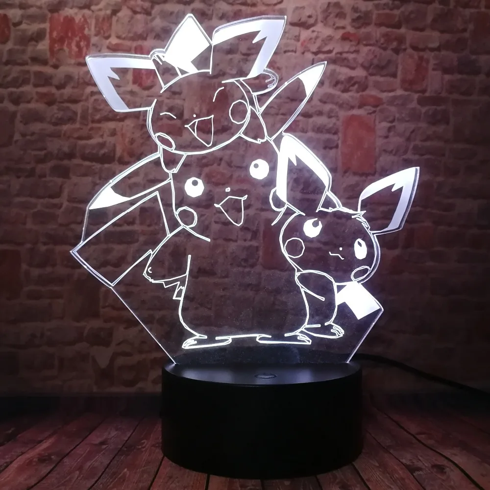 Забавная игра Покемон Пикачу Go экшн-фигурка семейная команда Смарт 7 цветов Usb сенсорный изменение ночного света настроения детей мальчиков игрушка подарок