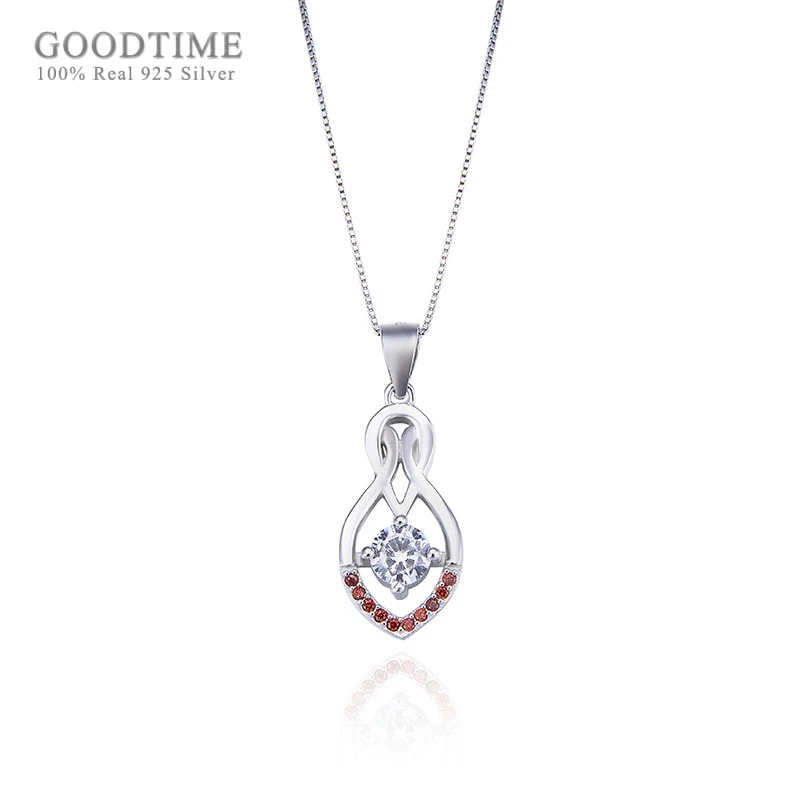 

Trendy Women Pure 925 Sterling Silver Necklaces Water Drop Shape Zircon Pendant Necklaces Chain Jewelry Accessory Gift