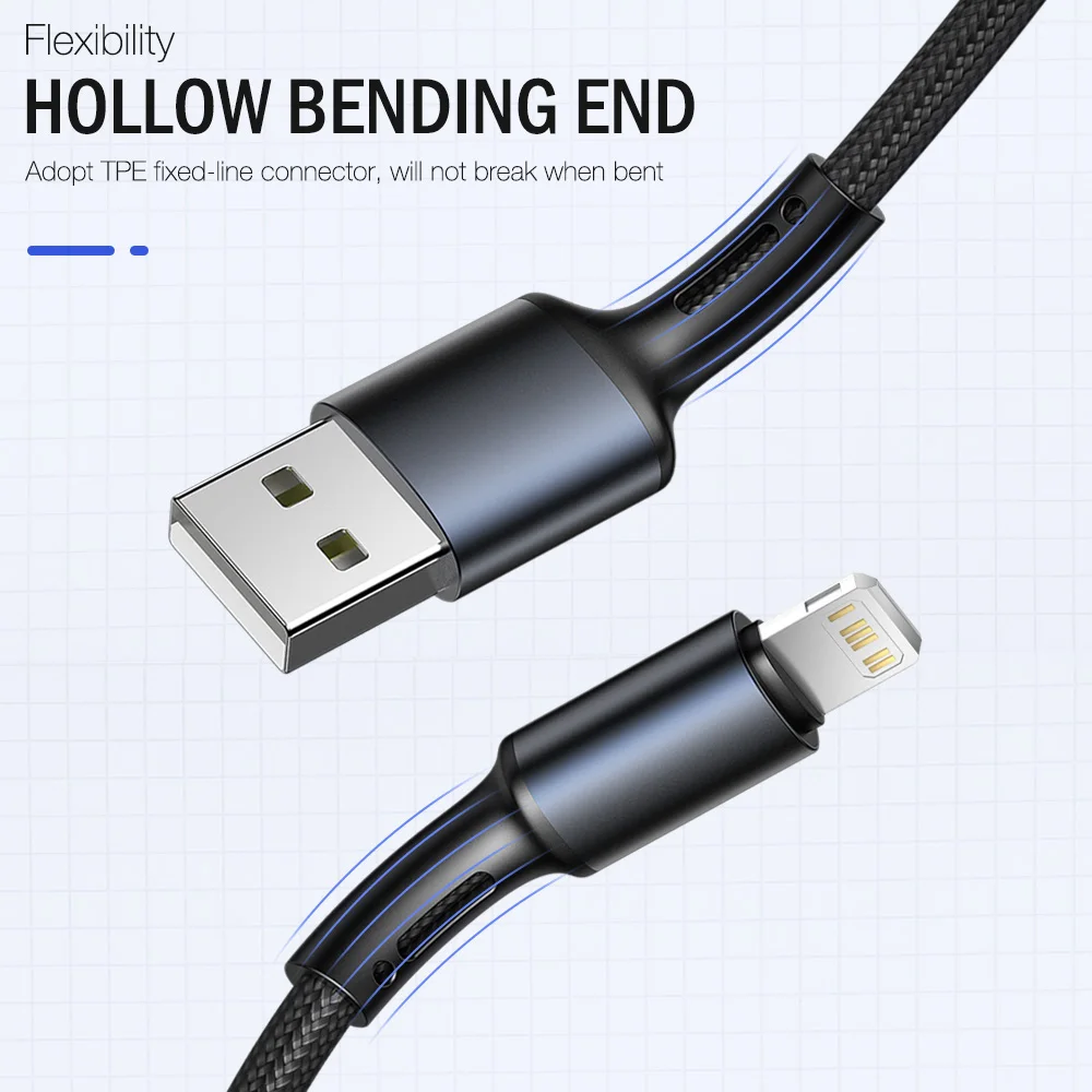 USB-кабель 3A для быстрой зарядки iPhone 13 12 11 Pro Max Xs X XR 8 7 6 6s Plus SE iPad шнур передачи данных