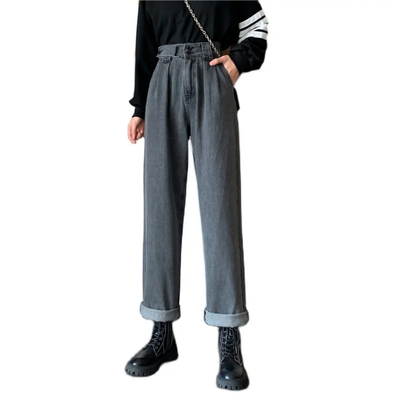 

Woman Jeans High Waist Clothes Wide Leg Denim Clothing Blue Streetwear Vintage Quality 2020 Fashion Straight Pants