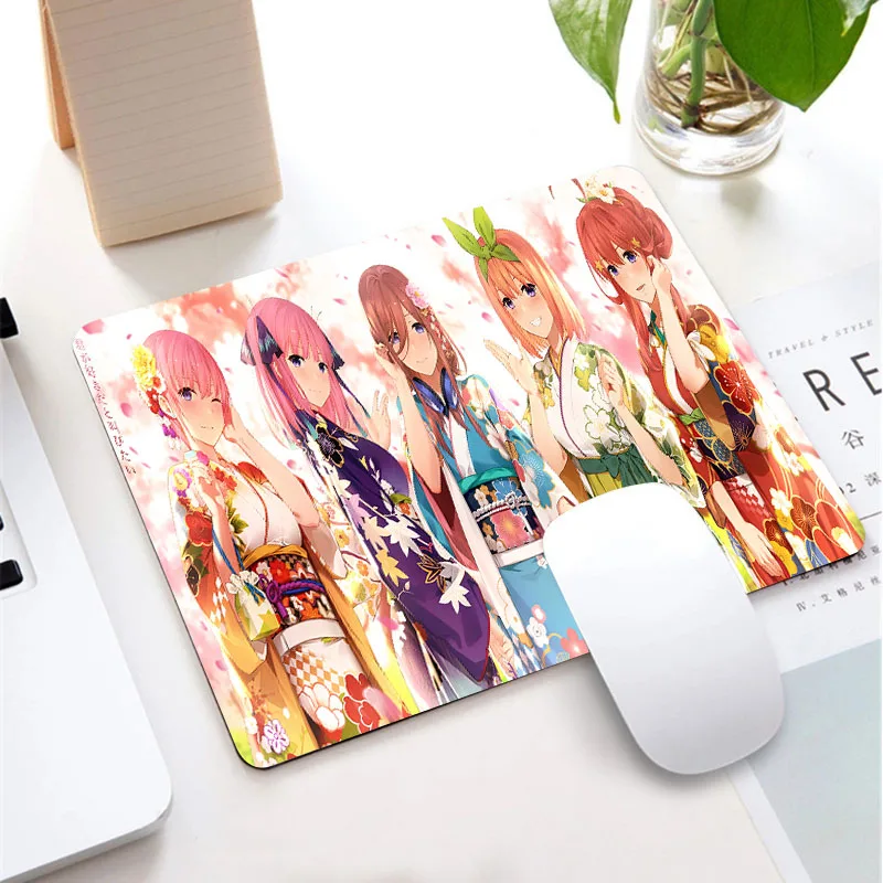 

5-toubun No Hanayome Waterproof Non-slip Lockedge Small Size Learning Gamer Mouse Pad Gaming Accessories Laptop Keyboard Mat