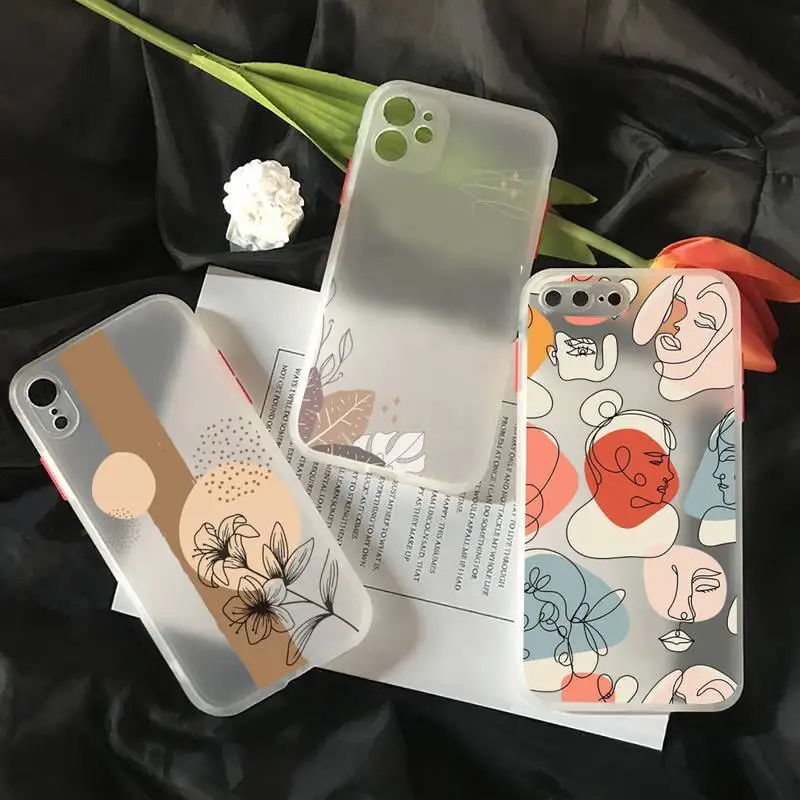

Flowers Art colorful pattern Phone Case matte transparent For iphone 7 8 11 12 plus mini x xs xr pro max cover