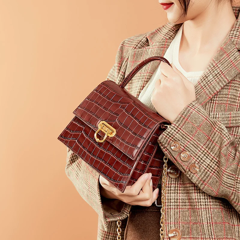 

Женские сумки ретро сумки с замком и ручками сумки из воловьей кожи крокодиловой кожи сумки через плечо женские сумки на плечо