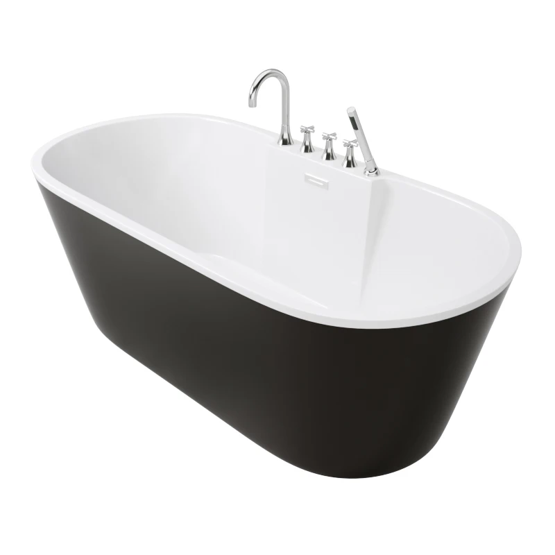 

Овальная автономная ванна из акрила, зернистое напольное покрытие, современная бытовая ванна для ванной комнаты с краном, деталь 6305, 1,5 м
