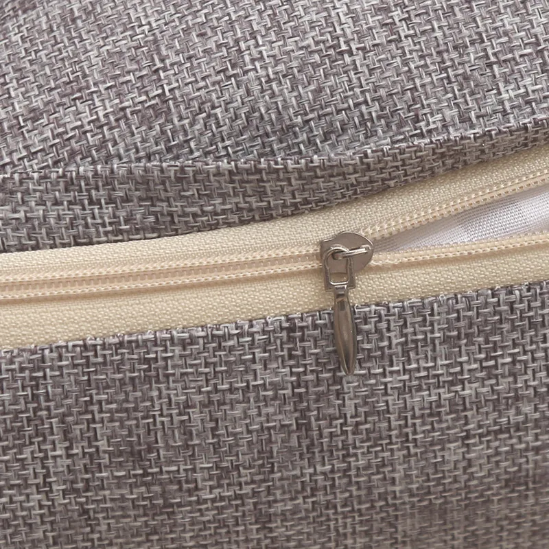 Твердые Цвет льняная подушка для дивана талия наволочка Европейский Стиль