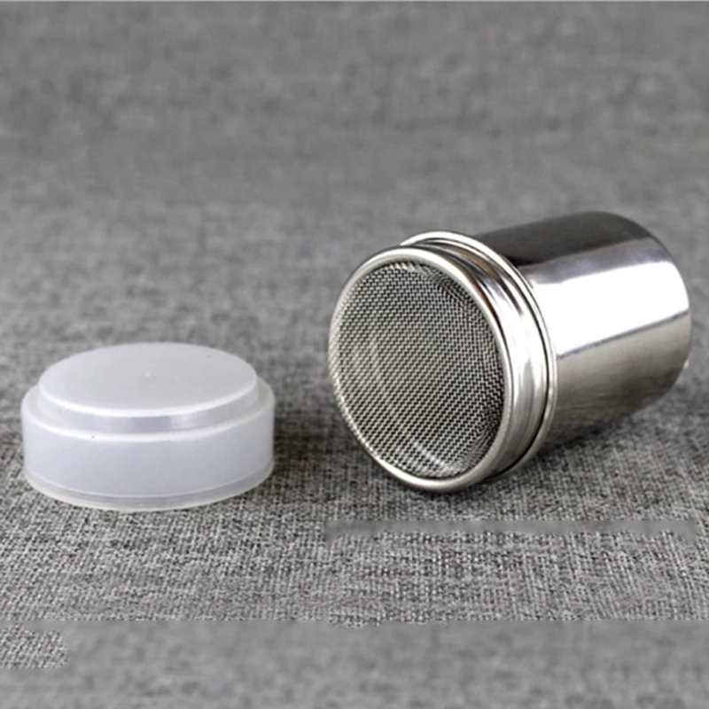 

1x Stainless Steel Chocolate Shaker Icing Sugar Salt Cocoa Flour Coffee Sifter & 1 Pcs 304 Stainless Steel Coffee Spoon