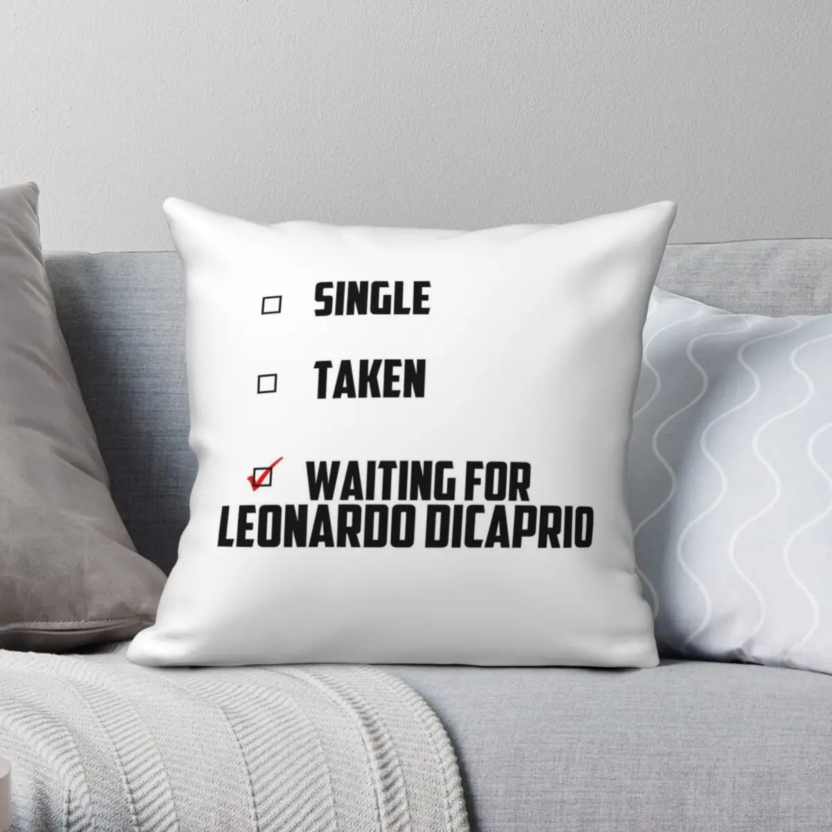

Waiting For Leonardo DiCaprio Pillowcase Polyester Linen Velvet Printed Zip Decor Pillow Case Sofa Seater Cushion Case 45x45