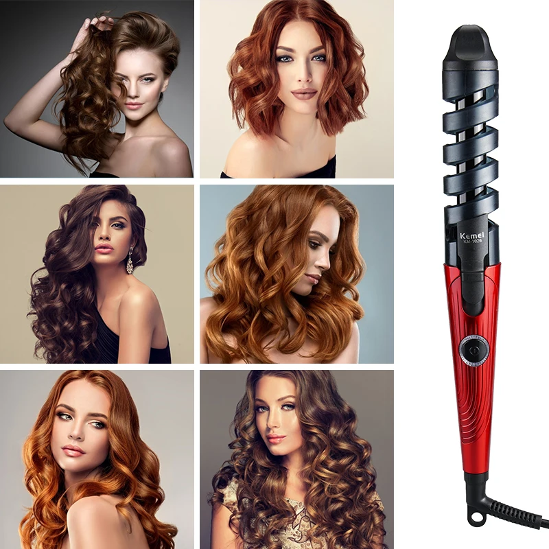 

Mini Portable Anti-scald Hair Curler Professional Spiral Curling Iron Wand Not Hurt Of Hair Ceramic Curler Hair Straightener 40D