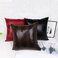 nordic suede snake pattern bronzing pillowcase bright leather look throw sofa pillowcase home car couch decor cushion cover