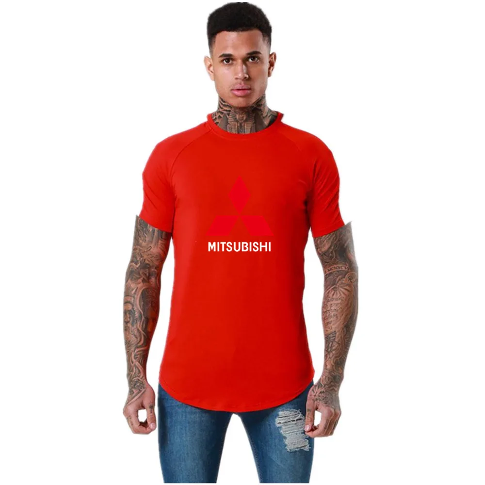 

MITSUBISHI car LOGO2021 new summer T-shirt men's casual sports novelty short-sleeved top T-shirt men's