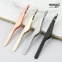 1 pcs eyebrow tweezer colorful hair beauty fine hairs puller stainless steel slanted eye brow clips removal makeup tools