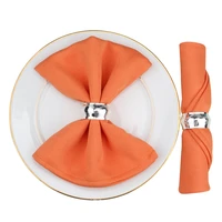 pack of 6 fabulous orange grey blue colored hotel napkin spun polyester laundry restaurant bistro pure elegant serviette