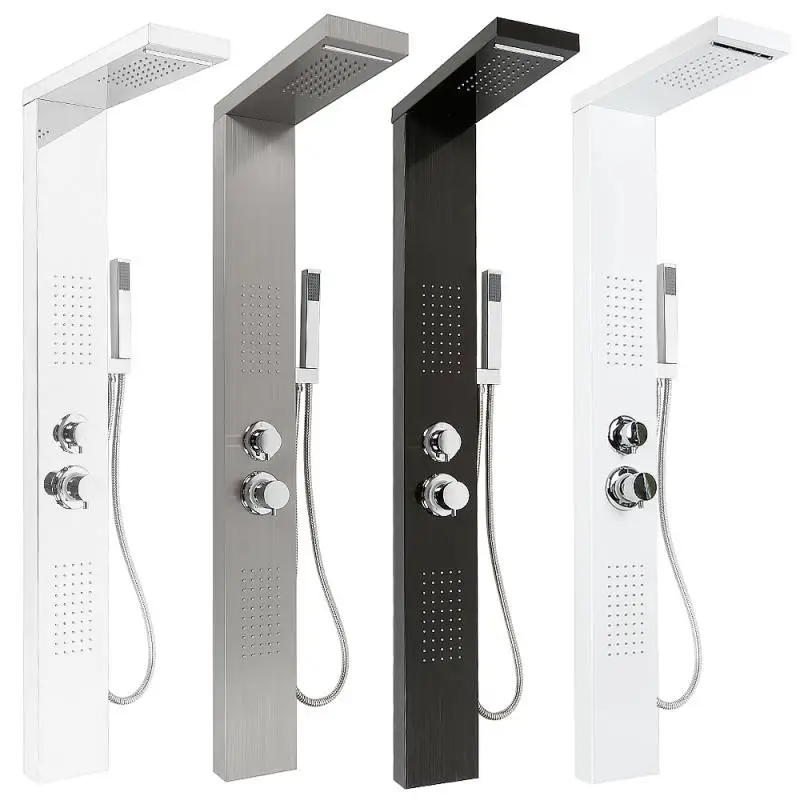 

2021 Home Shower Panel Waterfall Rain Shower Faucet Set Spa Massage Jet Bath Shower Column Shower Tap Tower Bathroom Faucets Hwc