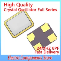 10pcslot 24mhz crystal oscillator electronic kit resonator quartz resonator 4pin 3225 3 2x2 5mm 8pf %c2%b110ppm smd quartz resonator
