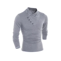 mens tops 2019 new cotton v neck long sleeve t shirt men