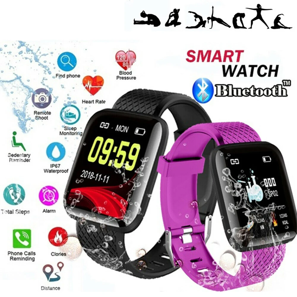 

Smart Watch Women Men Kids D13 Heart Rate Blood Pressure Monitor 116Plus Waterproof Sport Smartwatch Watch Clock For Android IOS