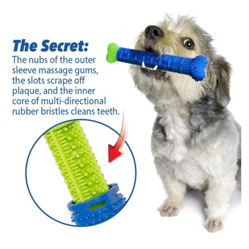 Новая собачья зубная щетка жевательная игрушка кисточка палочка мягкая